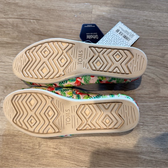 Toms x Paper Source Limited Edition Flamingo Print Alpargata Flats - Size 6.5 - Picture 6 of 6